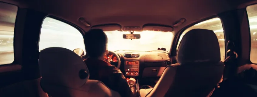Driver inside a moving car